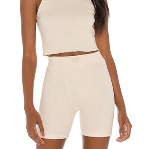WNTRMSE Shorts Womens 2 Vanilla Winter Muse Rib High-Rise Stretch Cotton
